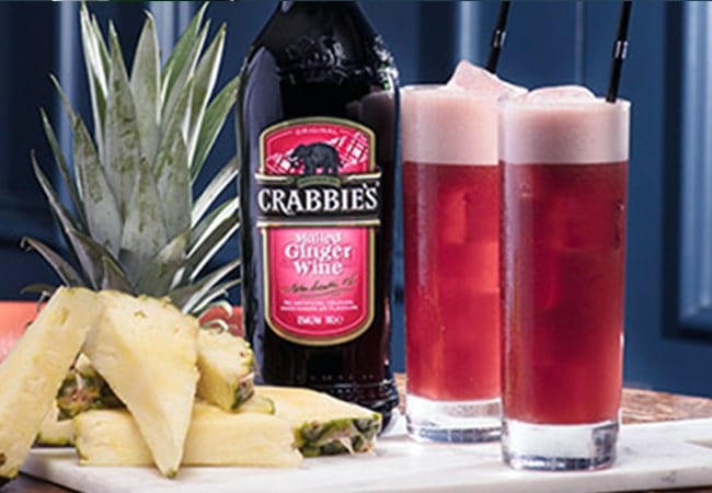 Crabbies Mulled Spice Pineapple and Strawberry Punch Serve